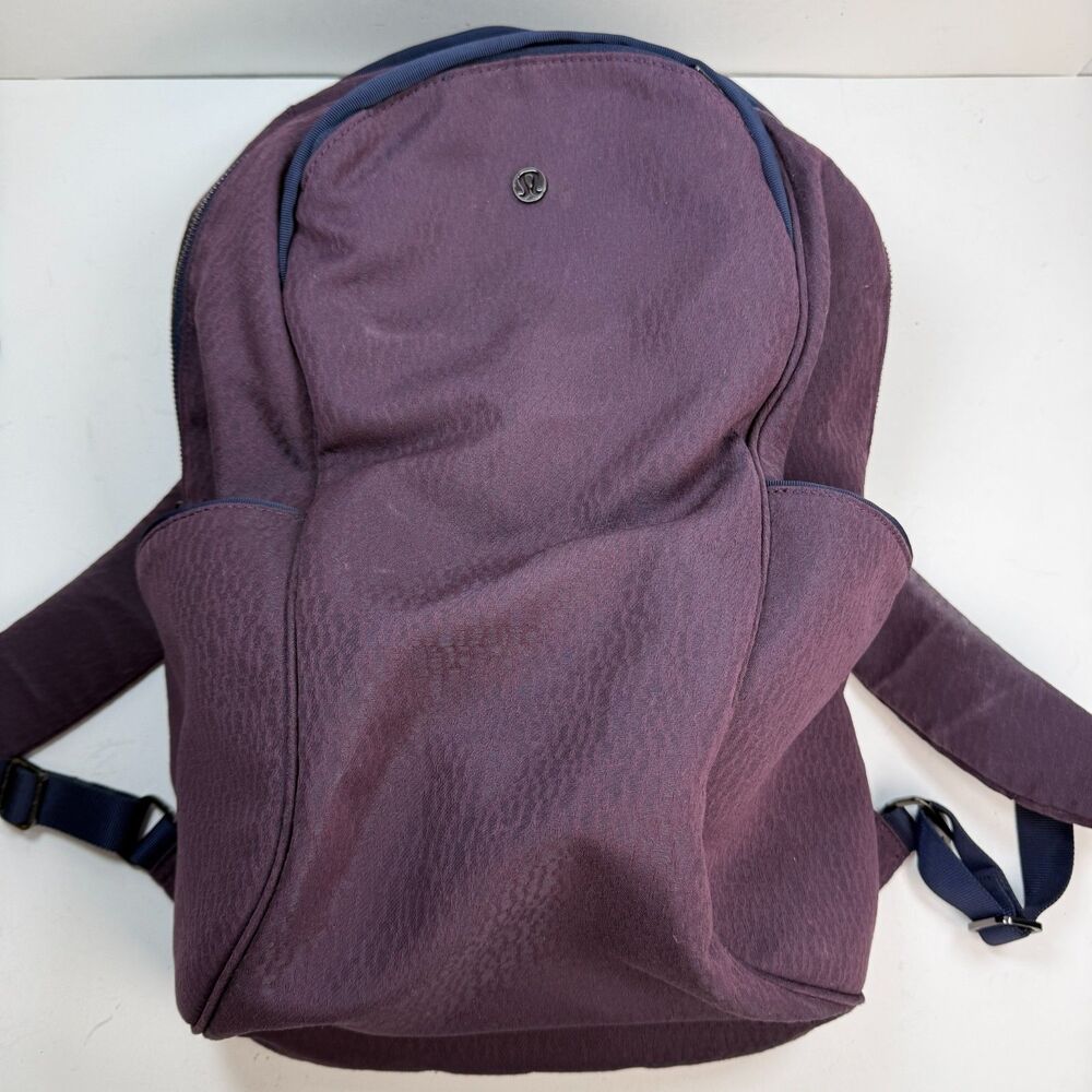 Lululemon Out Of Range Backpack 20L Purple Navy Trim Travel Laptop Commuter Gym